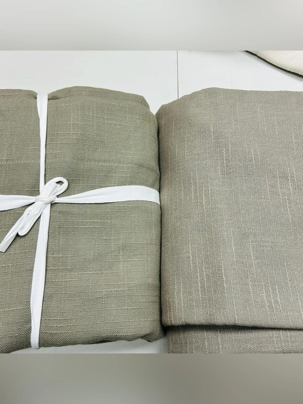 QUINCE Set Of 2 48x96 Cotton Slub Room Darkening Curtains Grey 0370